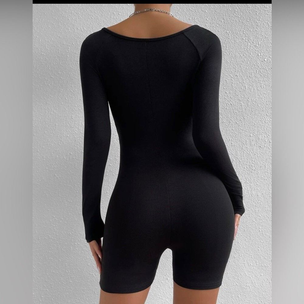 SHEIN Unity Square Neck Unitard Romper - Picture 2 of 5